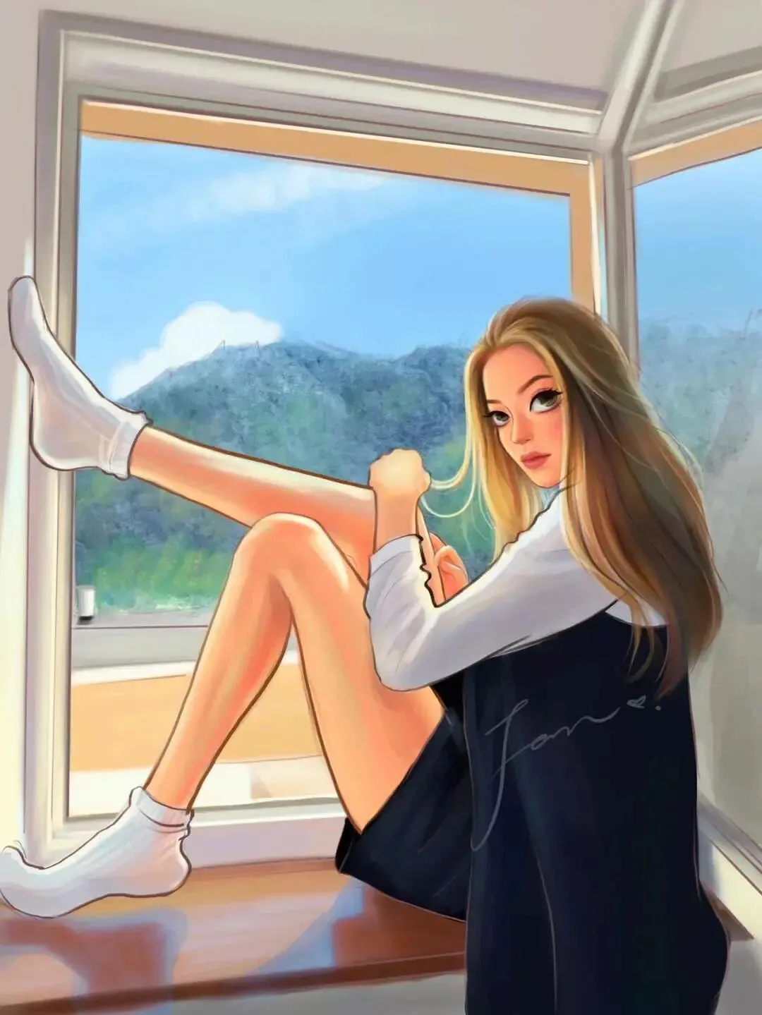 美女插画头像壁纸 图片3