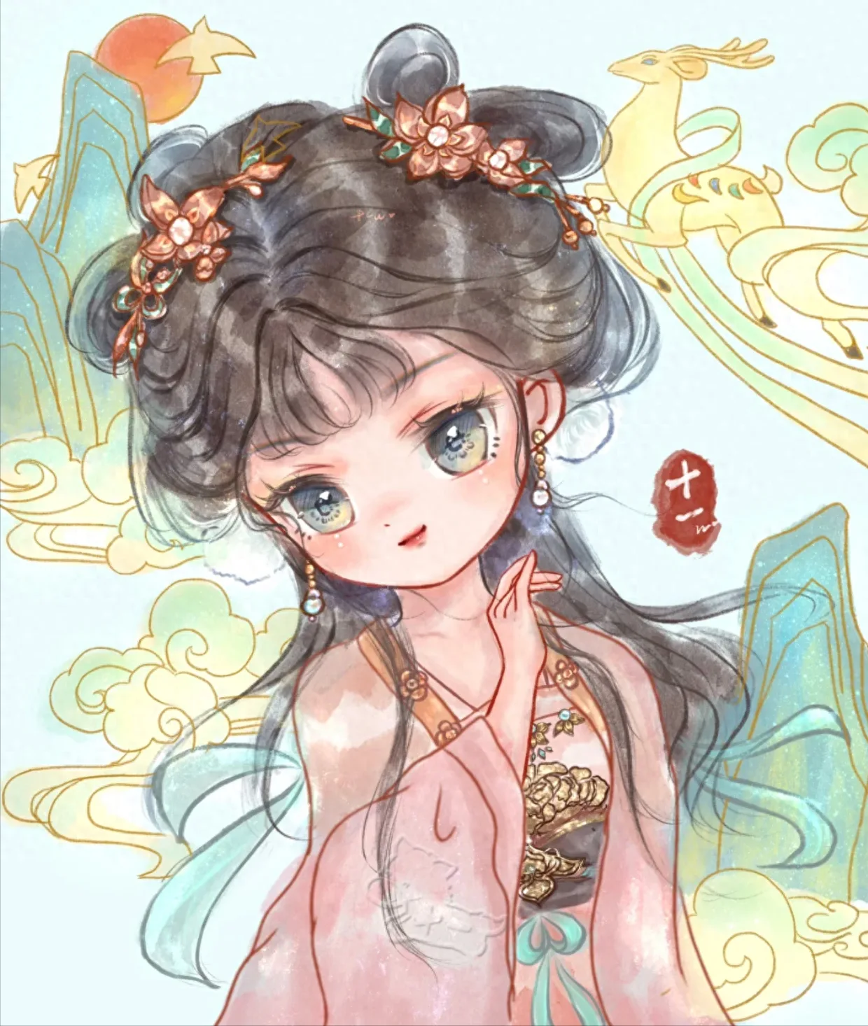 Q版古风美女头像 图片2
