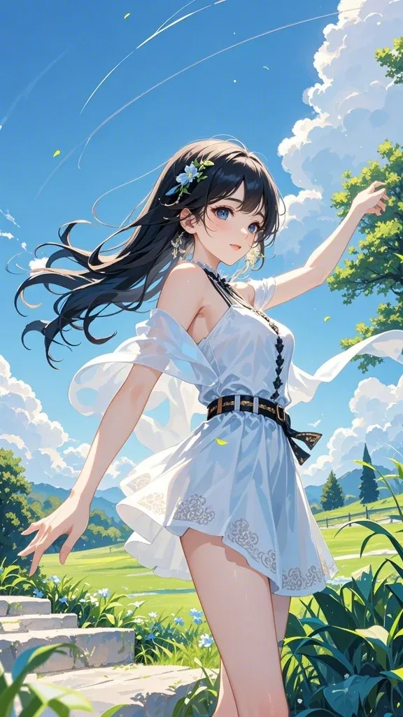 清凉美少女插画壁纸 图片3