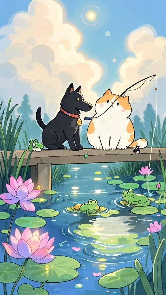 钓鱼插画壁纸 图片4