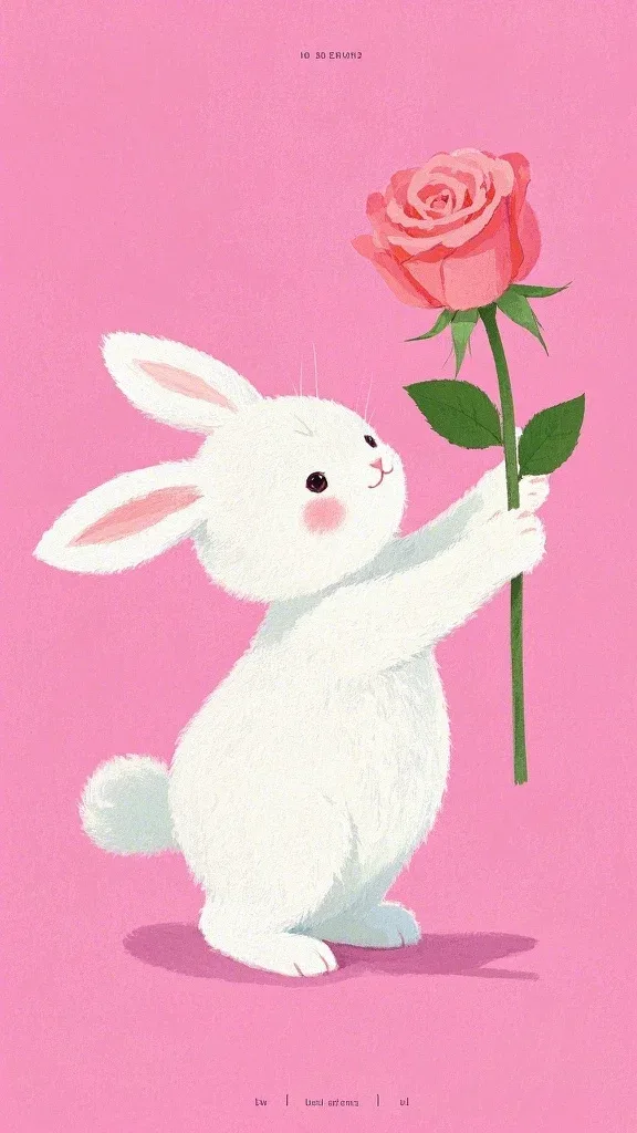 送花插画壁纸 图片3