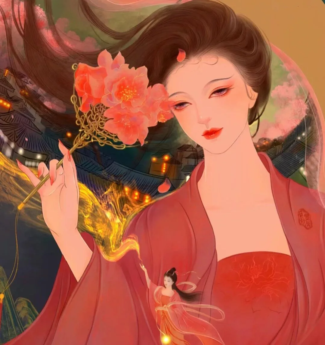 古风美女插画壁纸 图片2