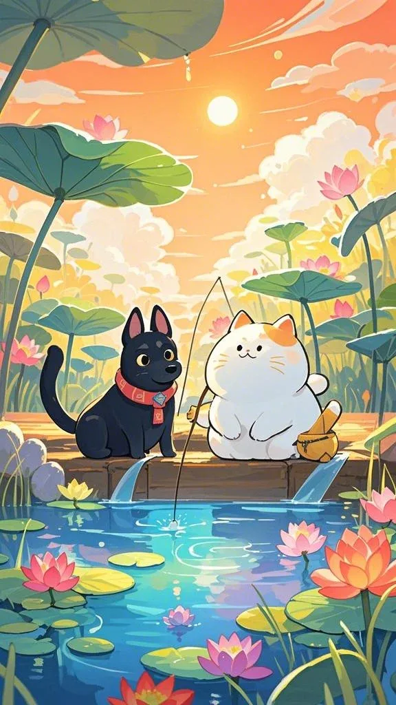 钓鱼插画壁纸 图片5
