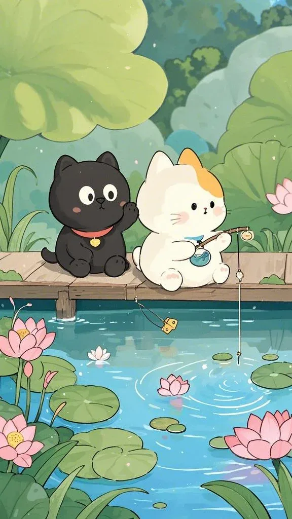 钓鱼插画壁纸 图片2
