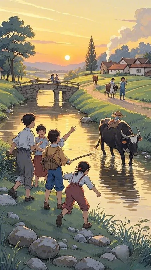 乡村童年插画壁纸 图片2