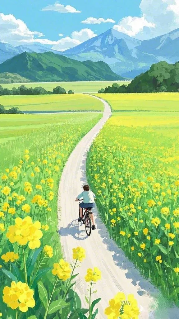 油菜花插画壁纸 图片4