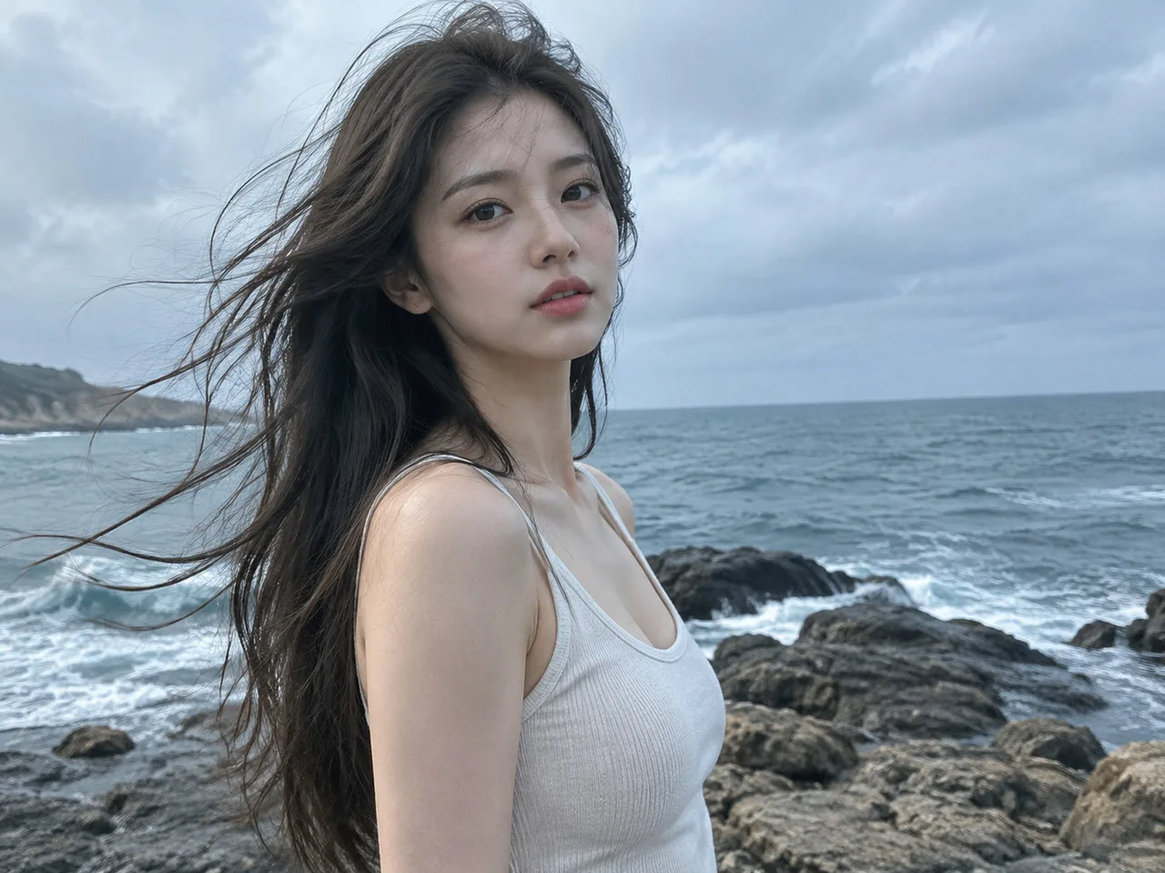 杨幂孤岛惊魂动图里那份青涩又带劲的样子