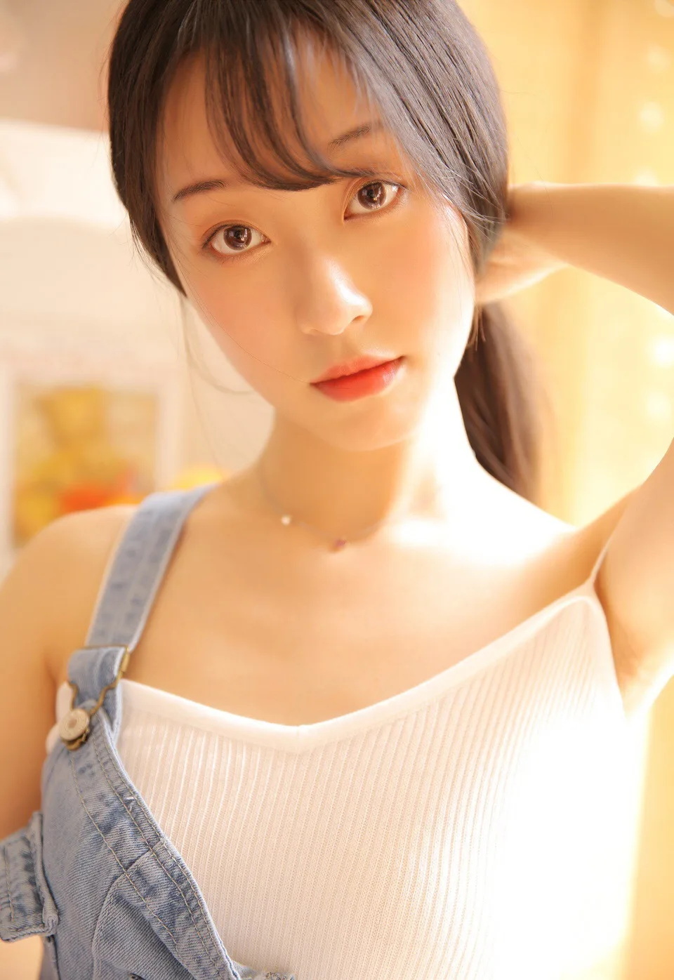 清纯风 牛仔背带裤 少女写真 图片1