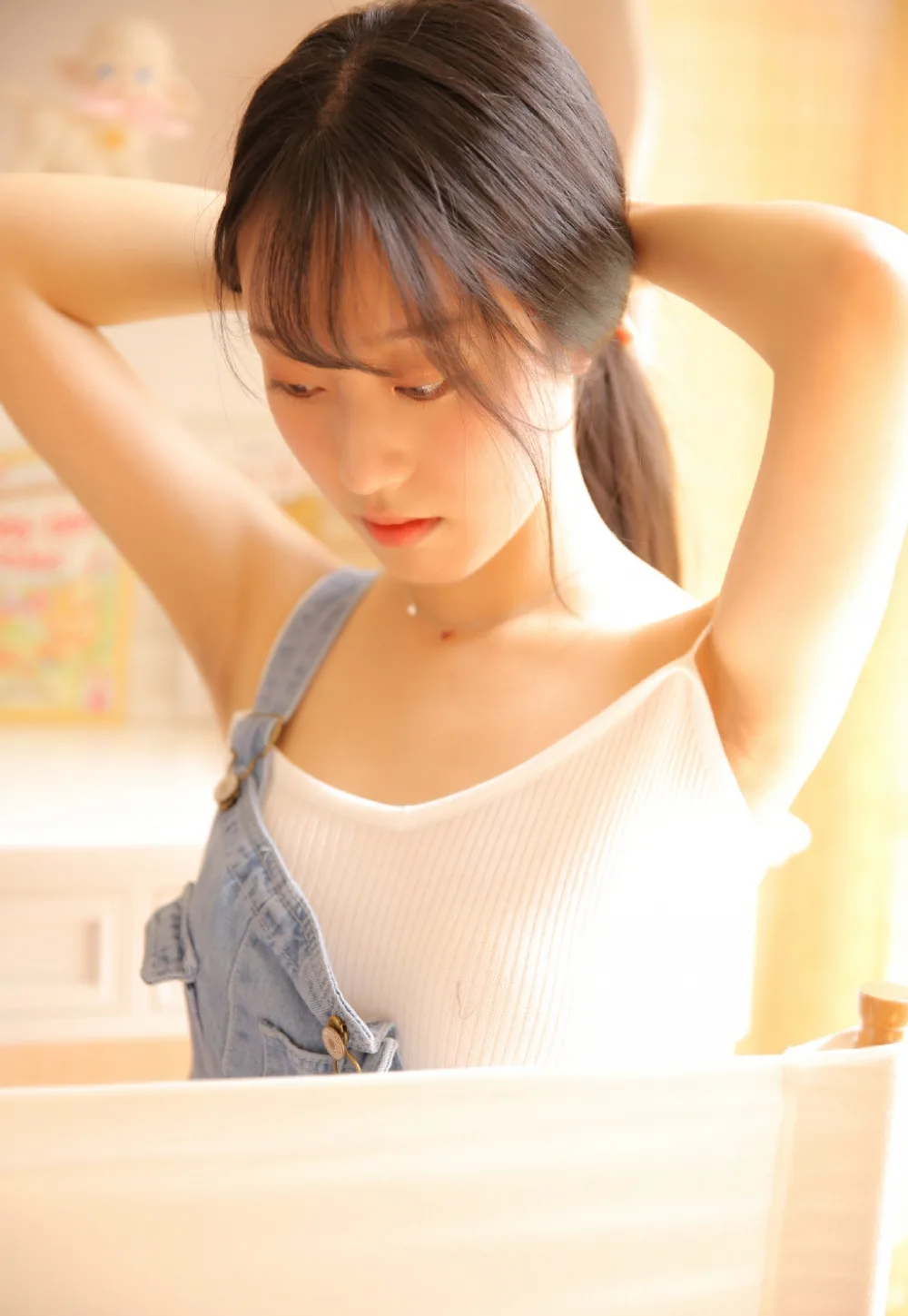 清纯风 牛仔背带裤 少女写真 图片8