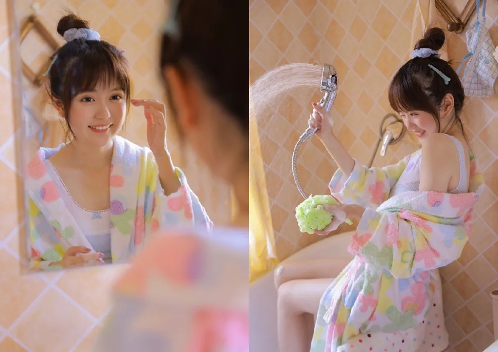 甜美浴袍美女写真 图片7